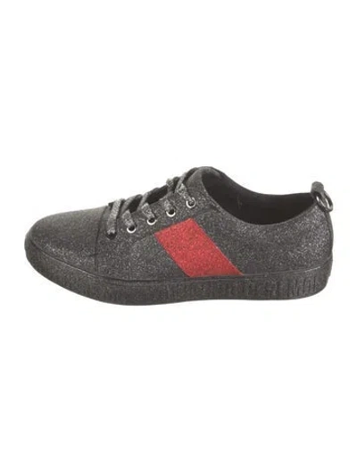 Pre-owned Opening Ceremony Glitter Graphic Print Sneakers In Metallic/silver