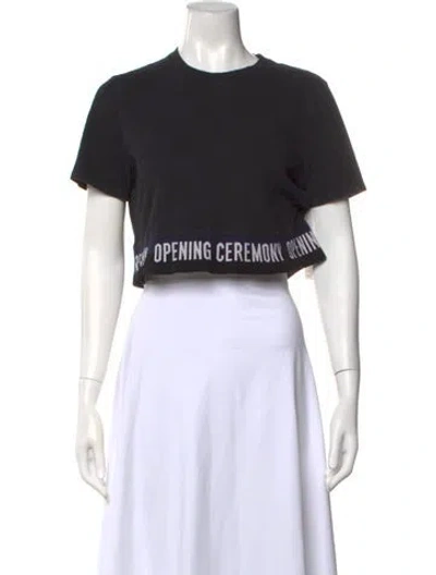 Pre-owned Opening Ceremony Graphic Print Crew Neck Crop Top In Multi