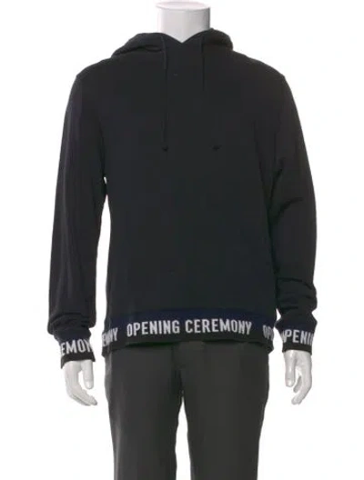 Pre-owned Opening Ceremony Graphic Print Crew Neck Hoodie In Black
