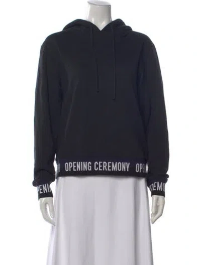 Pre-owned Opening Ceremony Graphic Print Crew Neck Hoodie In Black