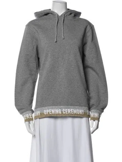 Pre-owned Opening Ceremony Graphic Print Crew Neck Hoodie In Gray
