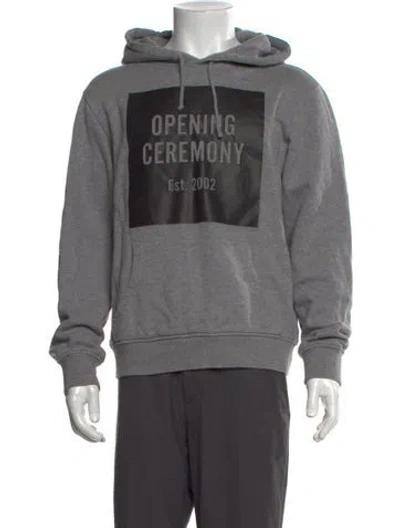 Pre-owned Opening Ceremony Graphic Print Crew Neck Hoodie In Gray