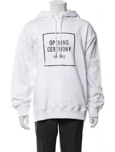 Pre-owned Opening Ceremony Graphic Print Crew Neck Hoodie In White