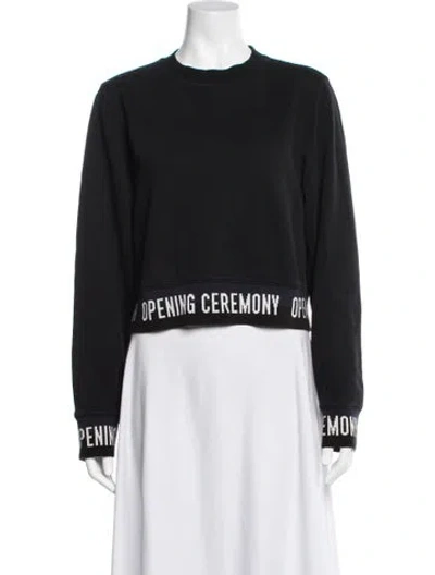 Pre-owned Opening Ceremony Graphic Print Crew Neck Sweater In Black