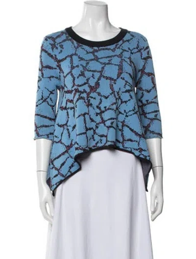 Pre-owned Opening Ceremony Graphic Print Crew Neck Sweater In Blue