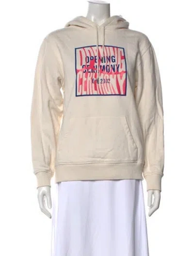 Pre-owned Opening Ceremony Graphic Print Crew Neck Sweater In Neutral