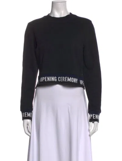 Pre-owned Opening Ceremony Graphic Print Crew Neck Sweatshirt In Black