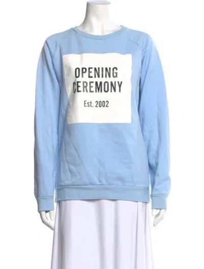 Pre-owned Opening Ceremony Graphic Print Crew Neck Sweatshirt In Blue