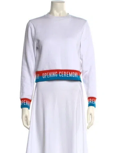 Pre-owned Opening Ceremony Graphic Print Crew Neck Sweatshirt In White