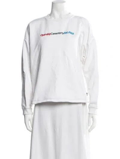 Pre-owned Opening Ceremony Graphic Print Crew Neck Sweatshirt In White
