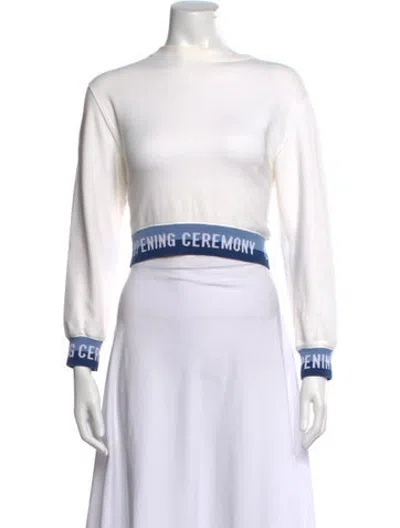 Pre-owned Opening Ceremony Graphic Print Crew Neck Sweatshirt In White