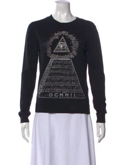 Pre-owned Opening Ceremony Graphic Print Crew Neck Top In Black