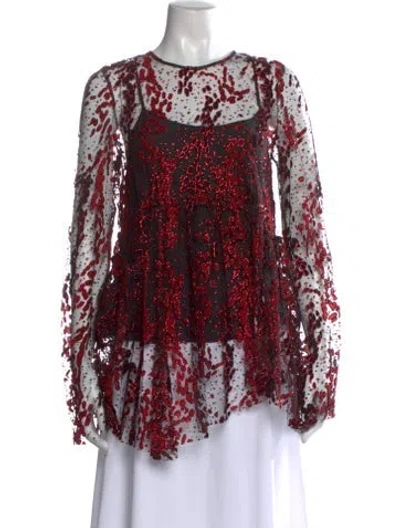 Pre-owned Opening Ceremony Graphic Print Crew Neck Top In Red