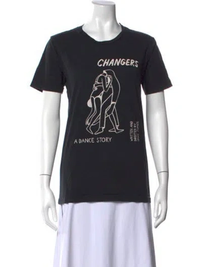 Pre-owned Opening Ceremony Graphic Print Crew Neck T-shirt In Black