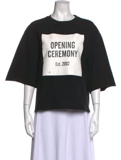 Pre-owned Opening Ceremony Graphic Print Crew Neck T-shirt In Black