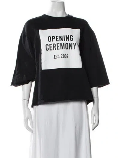 Pre-owned Opening Ceremony Graphic Print Crew Neck T-shirt In Black