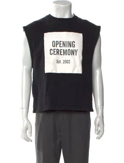 Pre-owned Opening Ceremony Graphic Print Crew Neck T-shirt In Black