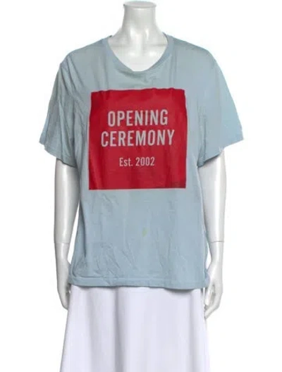 Pre-owned Opening Ceremony Graphic Print Crew Neck T-shirt In Blue