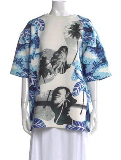 Pre-owned Opening Ceremony Graphic Print Crew Neck T-shirt In Blue