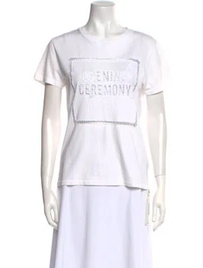 Pre-owned Opening Ceremony Graphic Print Crew Neck T-shirt In Neutral