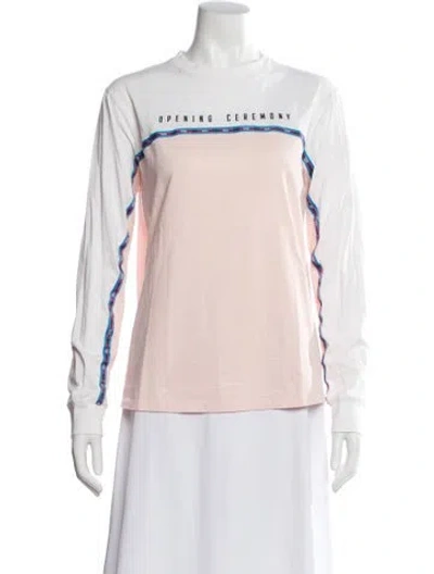 Pre-owned Opening Ceremony Graphic Print Crew Neck T-shirt In Pink