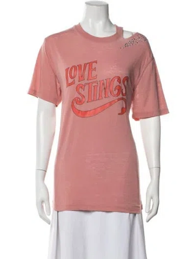 Pre-owned Opening Ceremony Graphic Print Crew Neck T-shirt In Pink