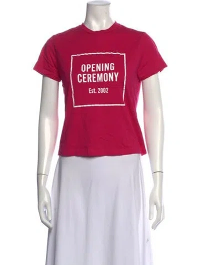 Pre-owned Opening Ceremony Graphic Print Crew Neck T-shirt In Pink