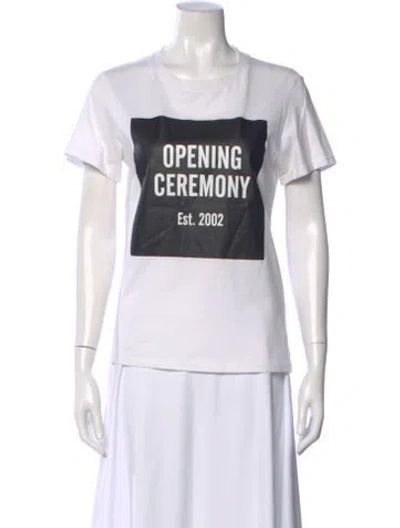 Pre-owned Opening Ceremony Graphic Print Crew Neck T-shirt In White
