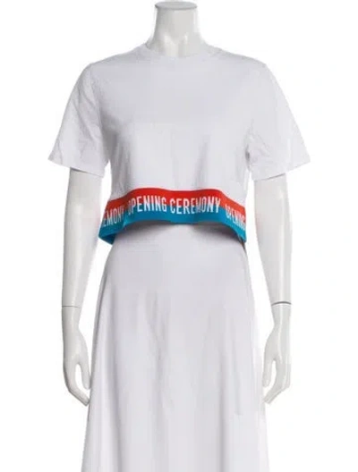 Pre-owned Opening Ceremony Graphic Print Crew Neck T-shirt In White