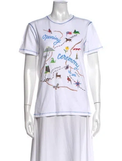 Pre-owned Opening Ceremony Graphic Print Crew Neck T-shirt In White