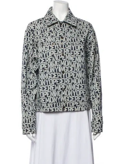 Pre-owned Opening Ceremony Graphic Print Denim Jacket In Blue