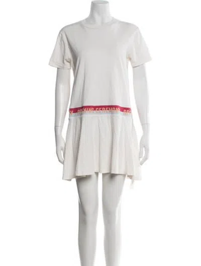 Pre-owned Opening Ceremony Graphic Print Midi Length Dress In Neutrals
