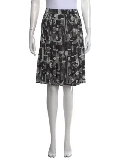 Pre-owned Opening Ceremony Graphic Print Midi Length Skirt In Black