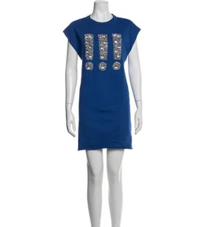 Pre-owned Opening Ceremony Graphic Print Mini Dress In Blue