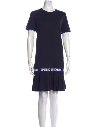 Pre-owned Opening Ceremony Graphic Print Mini Dress In Blue