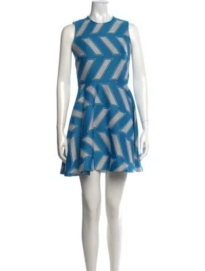 Pre-owned Opening Ceremony Graphic Print Mini Dress In Blue