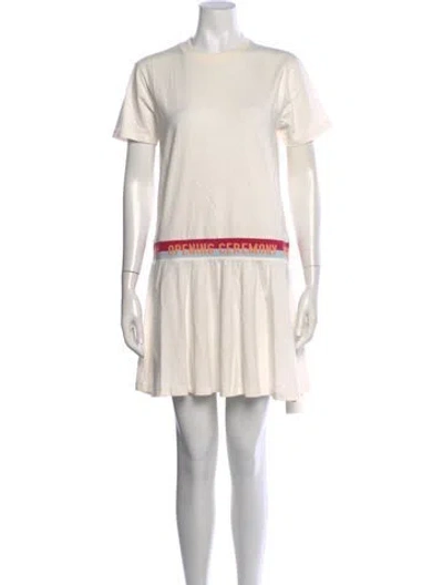 Pre-owned Opening Ceremony Graphic Print Mini Dress W/ Tags In Neutrals