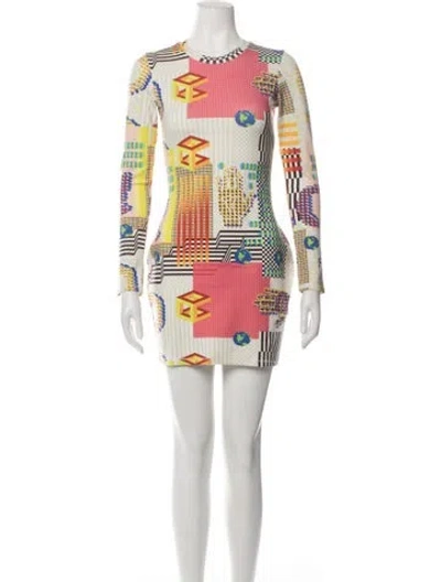 Pre-owned Opening Ceremony Graphic Print Mini Dress In White