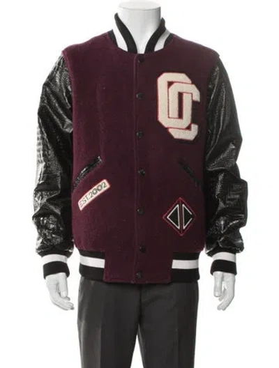 Pre-owned Opening Ceremony Graphic Print Varsity Jacket In Burgundy