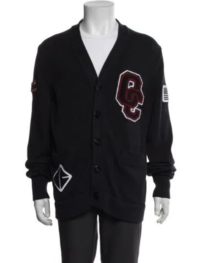 Pre-owned Opening Ceremony Graphic Print V-neck Cardigan In Neutrals