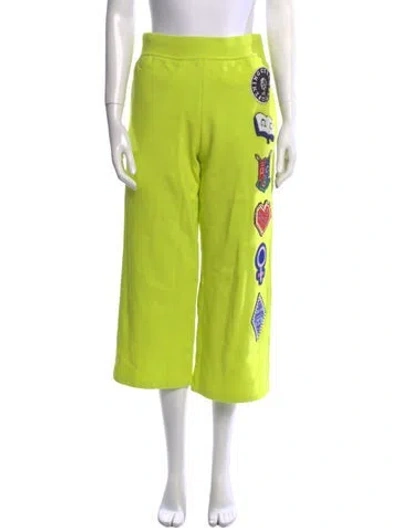 Pre-owned Opening Ceremony Graphic Print Wide Leg Pants In Green