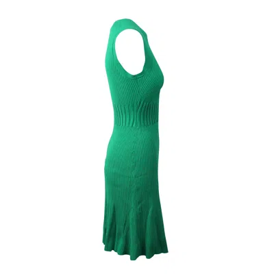 Opening Ceremony Green Rib Knit Fit And Flare Dress