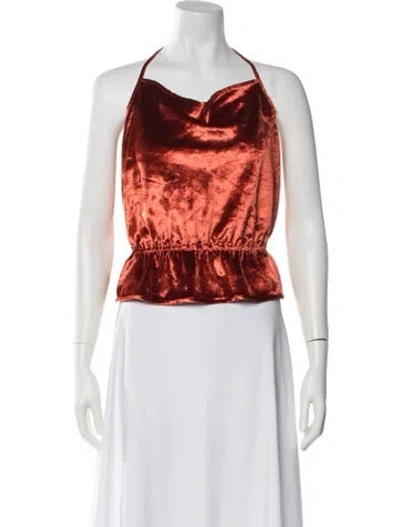 Pre-owned Opening Ceremony Halterneck Sleeveless Crop Top In Orange