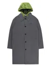 Opening Ceremony Nwt Oc Nylon Hooded Wool Grey Trench Coats In Gray
