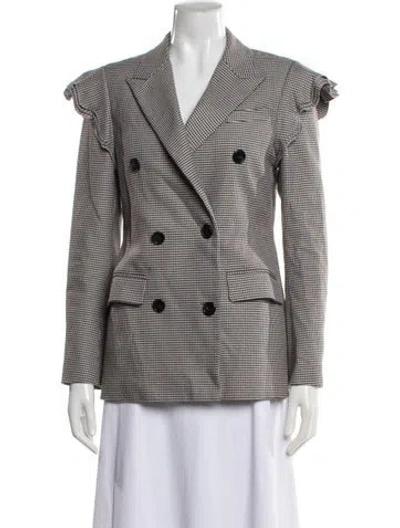 Pre-owned Opening Ceremony Houndstooth Print Blazer In Gray