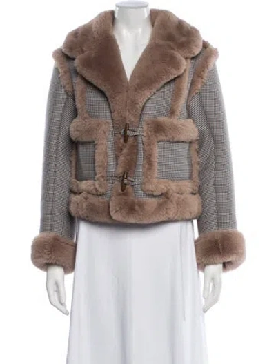Pre-owned Opening Ceremony Houndstooth Print Jacket In Brown
