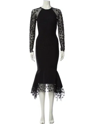 Pre-owned Opening Ceremony Lace Pattern Long Dress In Black