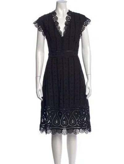 Pre-owned Opening Ceremony Lace Pattern Midi Length Dress In Black