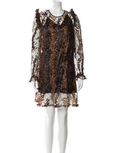 Pre-owned Opening Ceremony Lace Pattern Mini Dress In Black