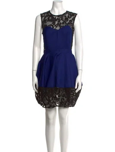 Pre-owned Opening Ceremony Lace Pattern Mini Dress In Blue